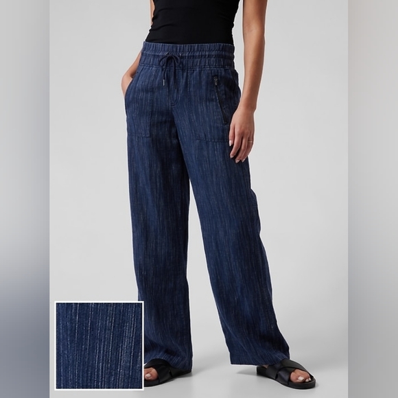 Athleta Pants - Athleta Cabo Linen Textured Wide Leg Pant